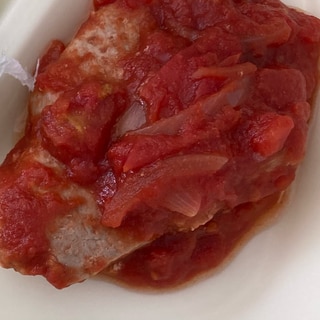 豚肉トマトソースかけ